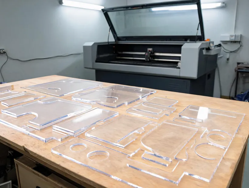 Acrylic signage cut and engraved by CO2 laser