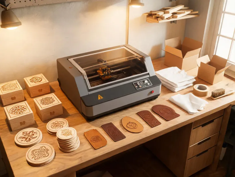 Personalized wood products made in a laser workshop